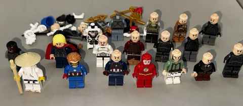 Lot of Lego Minifigures Parts Pieces Weapons Accessories Marvel Ninjago DC