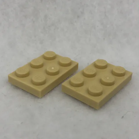 LEGO 3021 Tan Plate 2 x 3 (x2)