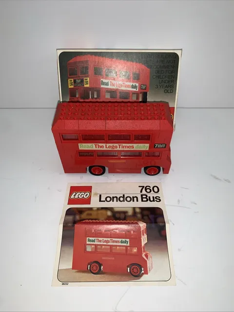 Vintage LEGO 760 London Bus 1976 w/ Box Instructions Legoland Town