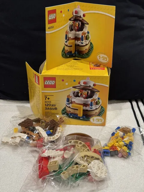 Lego 40153 Birthday Table Decoration Cake TOPPER Sealed Bags Brochure Open Box