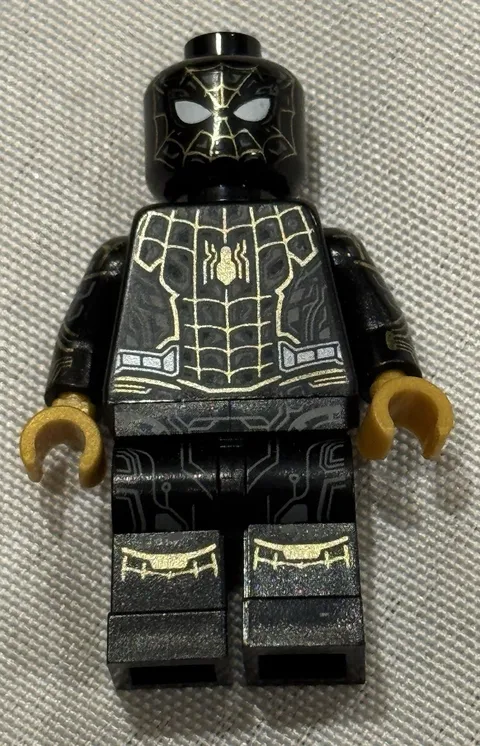 LEGO SPIDER-MAN MINIFIGURE black & gold suit figure minifigure 76195 spiderman
