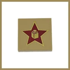 LEGO 10232 Palace Cinema Part 3068pb0655 Dark Tan 2x2 Tile Gold Star