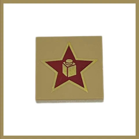 LEGO 10232 Palace Cinema Part 3068pb0655 Dark Tan 2x2 Tile Gold Star