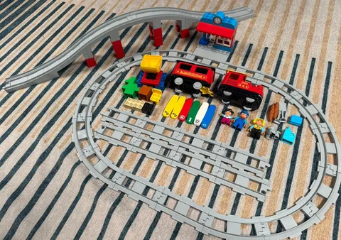 Lot 2 Lego Duplo Sets 10872 & 10874 Steam Train w/Action Lights Tested / READ