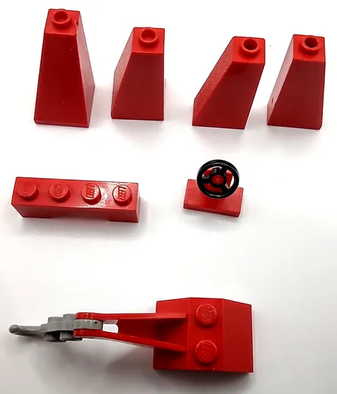 Lego Red Hook Slope 45 Vehicle Steering Stand Wheel 4 Pieces Slope 4460 Red Arch