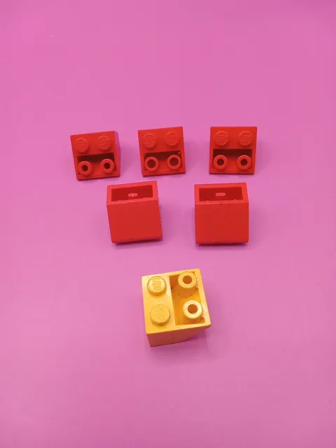 LEGO 3660 Slope Pieces , Inverted 45 2 x 2 LOT (6 Included) Red & Yellow 