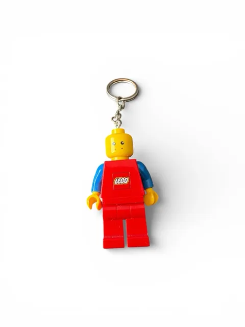LEGO Classic Minifigure Keychain Flashlight LED Key Light Red Torso Logo Vintage