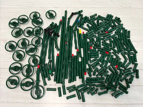 LEGO DARK GREEN LOT 194 PCS TECHNIC FLOWER STEMS CONNECTORS VARIETY