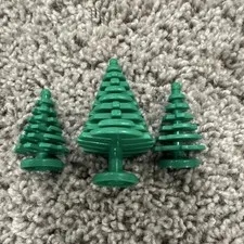 LEGO Green Tree & Plant Pieces Pine Tree Lot - 3 Plastic Pieces