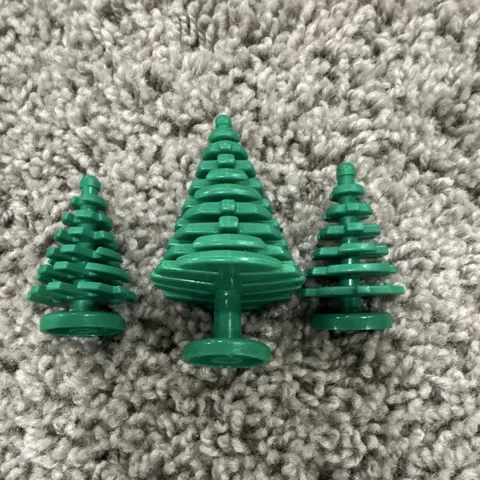 LEGO Green Tree & Plant Pieces Pine Tree Lot - 3 Plastic Pieces