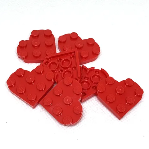 LEGO Parts - Red Plate, Round 3 x 3 Heart - No 39613 - QTY 7