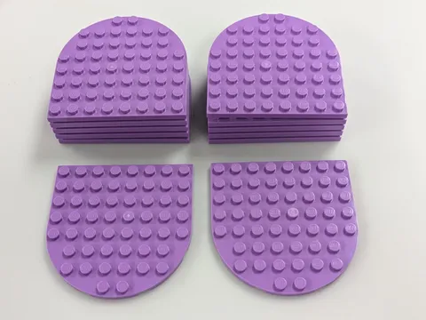 Lego x12 New Medium Lavender Plate, Round 8 x 8 Rounded End # 41948