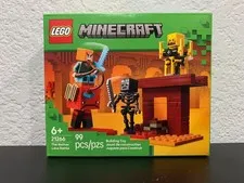 LEGO Minecraft The Nether Lava Battle 21266 Set, 99 Pieces, 6+, Alex, Blaze