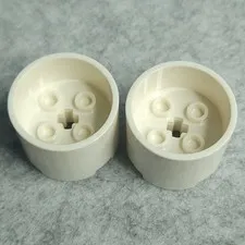 LEGO 73111 Brick Round 3 x 3 x 2 with Recessed Center and Axle Hole White x2
