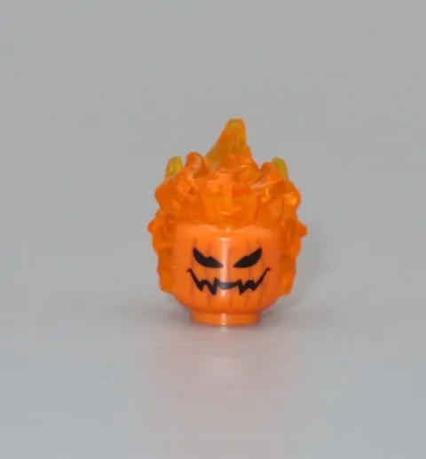 LEGO Flaming Pumpkin Jack O' Lantern trans flame head minifigure Halloween 76057
