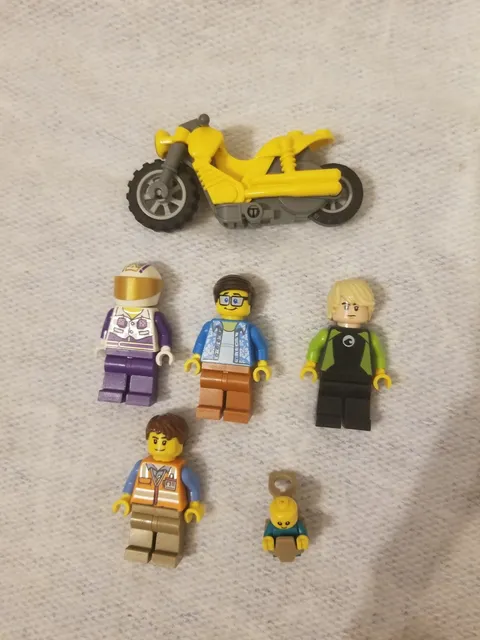 Lego city mini figures lot stunt bike driver baby other