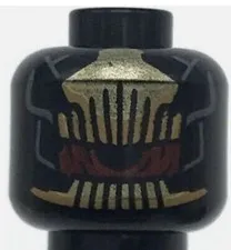 ⭐️LEGO Black Head Red Eye Metallic Gold Comb Alien Monster Mini Figure