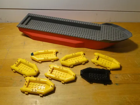 LEGO BOAT HULL RED/GRAY 16" LONG Rafts Lot
