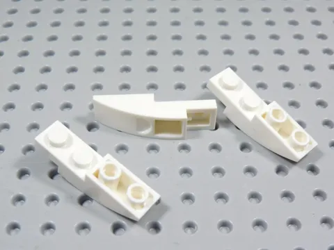 LEGO Lot of 3 White 4x1 Curved Inverted Slopes Part 13547 BH