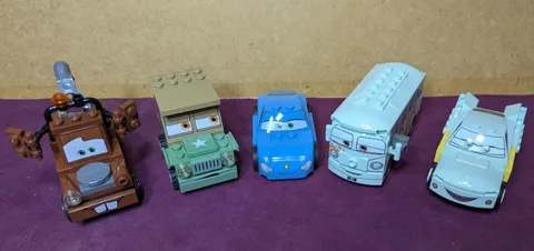 Lego Disney Pixar Cars minifigures fillmore flo sarge tow mater sally carrera