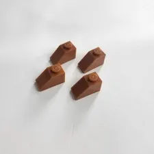 LEGO Parts 3040 (4pcs) Slope 45 2x1 Dark Orange