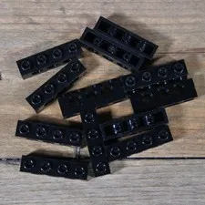 LEGO 3701 Black Technic Brick 1 x 4 with Holes Qty 12
