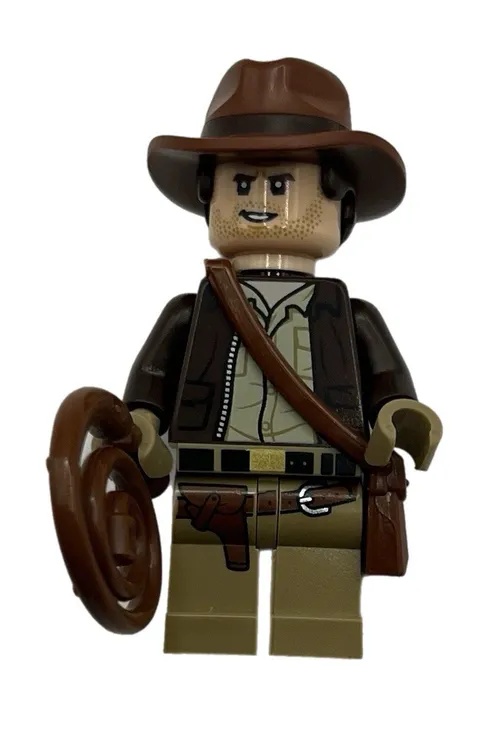 LEGO Indiana Jones Raiders Of The Lost Ark 77013 iaj049 Minifig W/Whip & Satchel