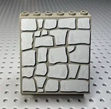 LEGO Vintage Piece 30156 Panel 4x6x6 Sloped Dark Grey Printed Stone Wall Retired