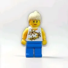LEGO Female Minifigure Ponytail Girl With Flowers Shirt 2009