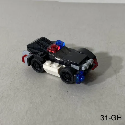 LEGO Custom Bad Cop's Police Cruiser Microscale Vehicle Black White Sirens MOC