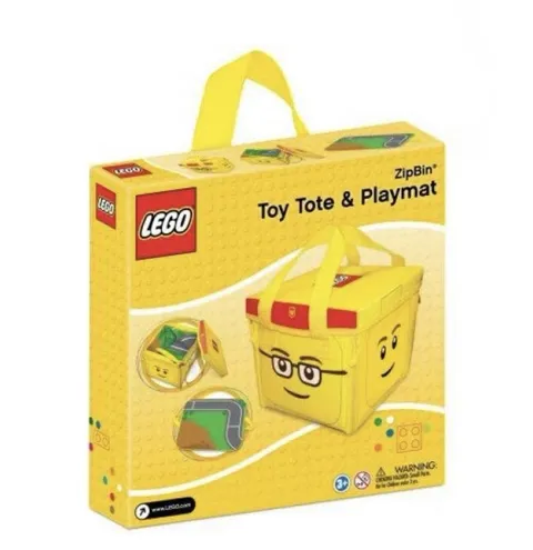LEGO Head ZipBin Toy Tote and Playmat 2010 NEW IN BOX