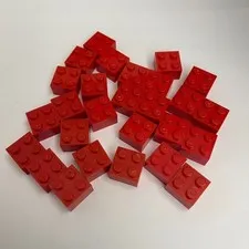 Lego 3003 Red Replacement Parts Pieces Lot of 27