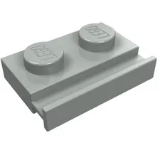 LEGO Part 32028 - Light Gray Plate Special 1 x 2 with Door Rail