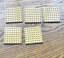 LEGO Tan 8x8 Plate Pieces Lot of 5