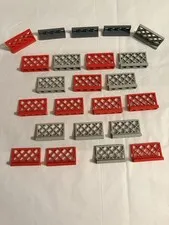 LEGO Lattice Fence Panel Pieces Bulk Lot 20pc Red Gray Black Plastic Parts