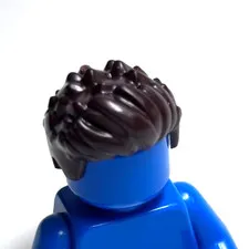 Lego - Minifigure Hair - Dark Brown, Swept Back, Wavy, Spiked