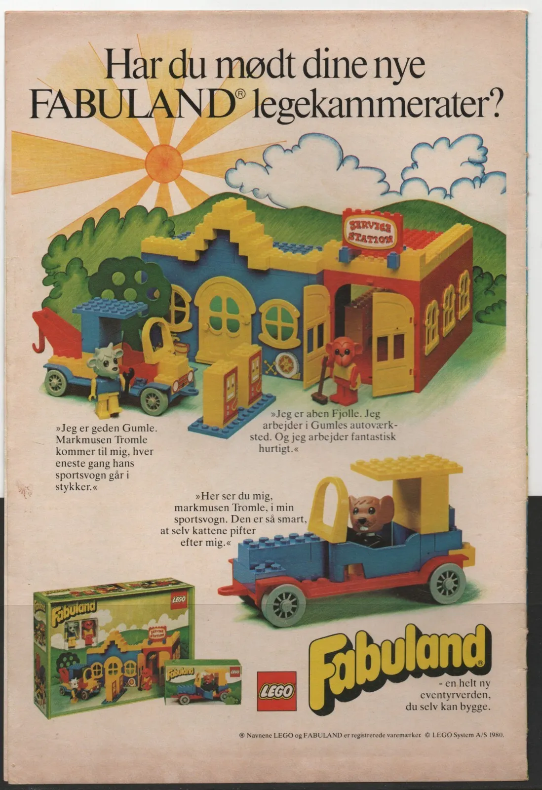 LEGO ADVERTISING INSERTS #  1-1908 # FABULAND # 1980 #