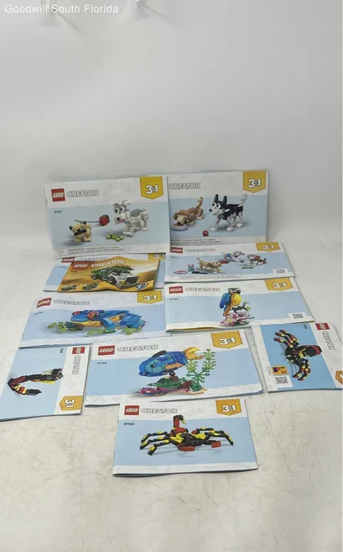 Lot Of 11 Pcs Assorted Lego Creator 3 In 1 Mixed Instruction Manuals For Age 3+