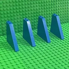 LEGO Blue Slope (30249) 55 Deg 6x1x5 without Bottom Stud Holders (Lot of 4)