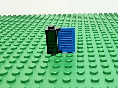 1990s LEGO Black Brick 1x1x2 Shutter Holder w/Blue Shutter 6079 6048 #3581 3582