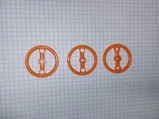 3 Lego part 3736 Steering Pulley Orange, Large Technic Group of 3 WYSIWYG IRL pc
