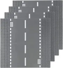 Road Base Plates 10x10 Inches City Street Building Kit for Bricks Compatible