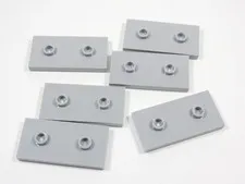 LEGO Lot of 6 Light Bluish Gray 2x4 Smooth Plates w/ 2 Studs S6