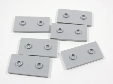 LEGO Lot of 6 Light Bluish Gray 2x4 Smooth Plates w/ 2 Studs S6