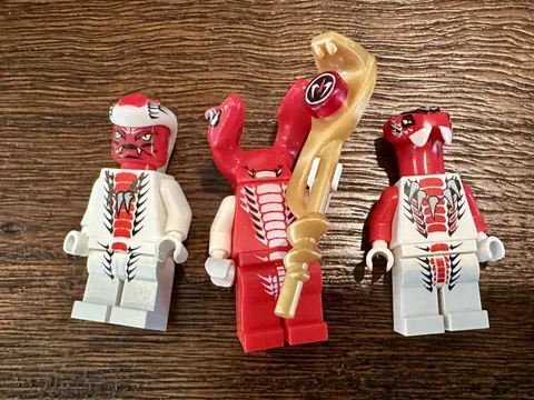 NINJAGO 3 mini Snappa njo035 Fangdom njo048 with staff Fang-Suei njo036