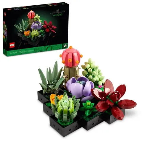 LEGO Icons Succulents, 5" Artificial Plant, Multicolor, Plastic, for Home Decor