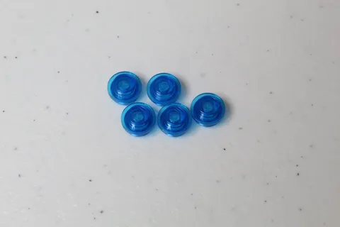 (5) LEGO 1x1 Round Plate - Transparent Blue