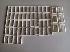 LEGO BULK LOT 54 WHITE WINDOW DOORS FRAMES TRANS CLEAR GLASS PANES 1X4X6 4X4X6