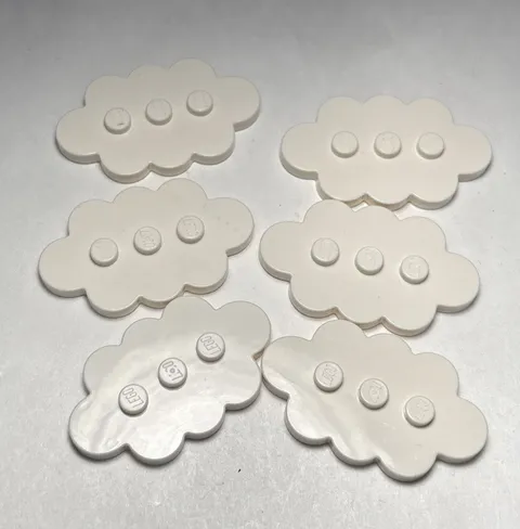 Lego White 'Cloud' Minifigure Stand Lot of 6