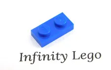 50 LEGO Blue Plate 1 x 2 (3023) - (50 Pieces)